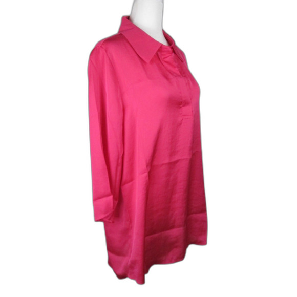 Attitudes by Renee Tunic 8 Lipstick Pink Collar 3\4 Sleeves Polyester (B16) - Picture 10 of 10